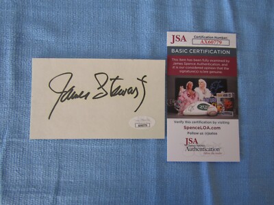 James Stewart, autographed index card, JSA