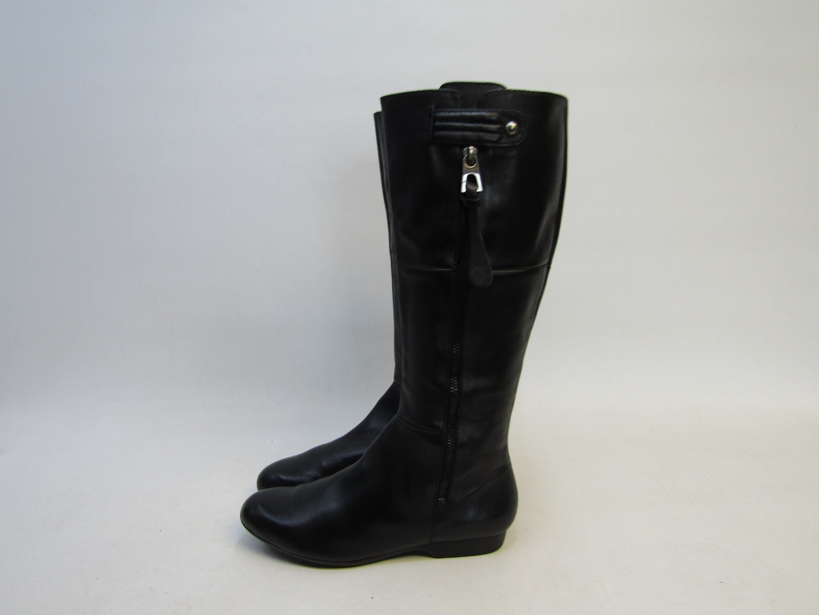 【Honi Anne】Leather Long Boots (5.7 cm) Enzo Angiolini Womens Size 6.5 M Brown Leather Zip Knee High