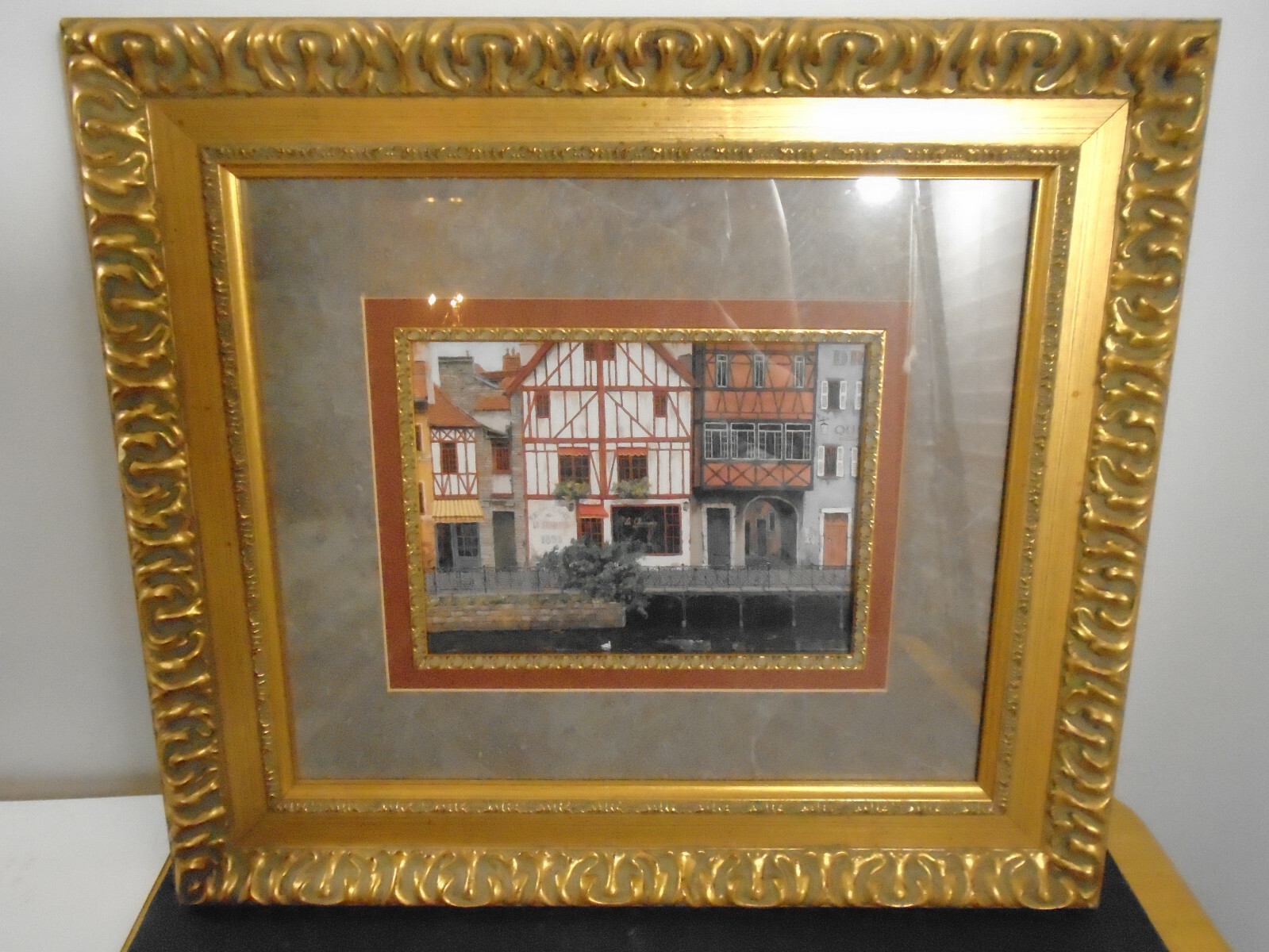 フランス　ヴィンテージ　絵 VINTAGE FRAMED FRENCH PRINT 17.75