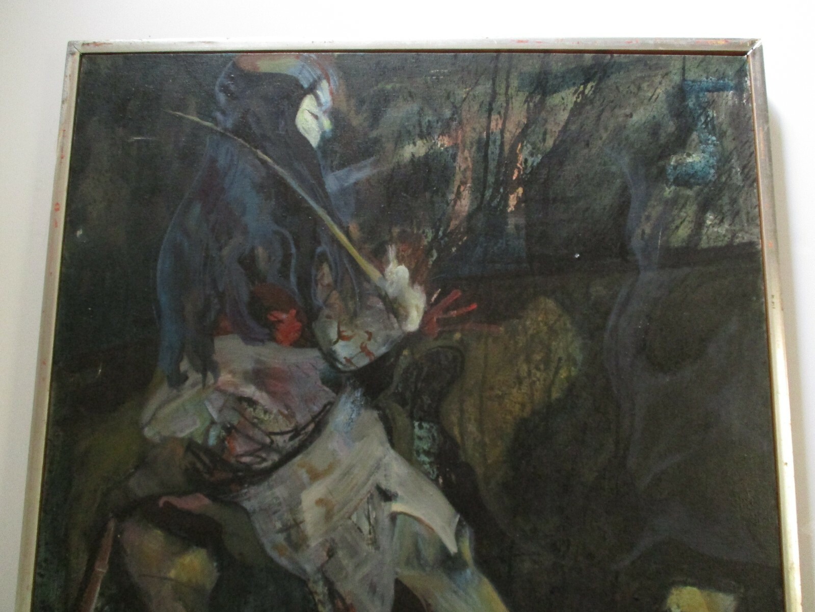 MYSTERY PAINTING ABSTRACT MODERNIST SIGNED  SAMURAI  EXPRESSIONISM EXPRESSIONIST