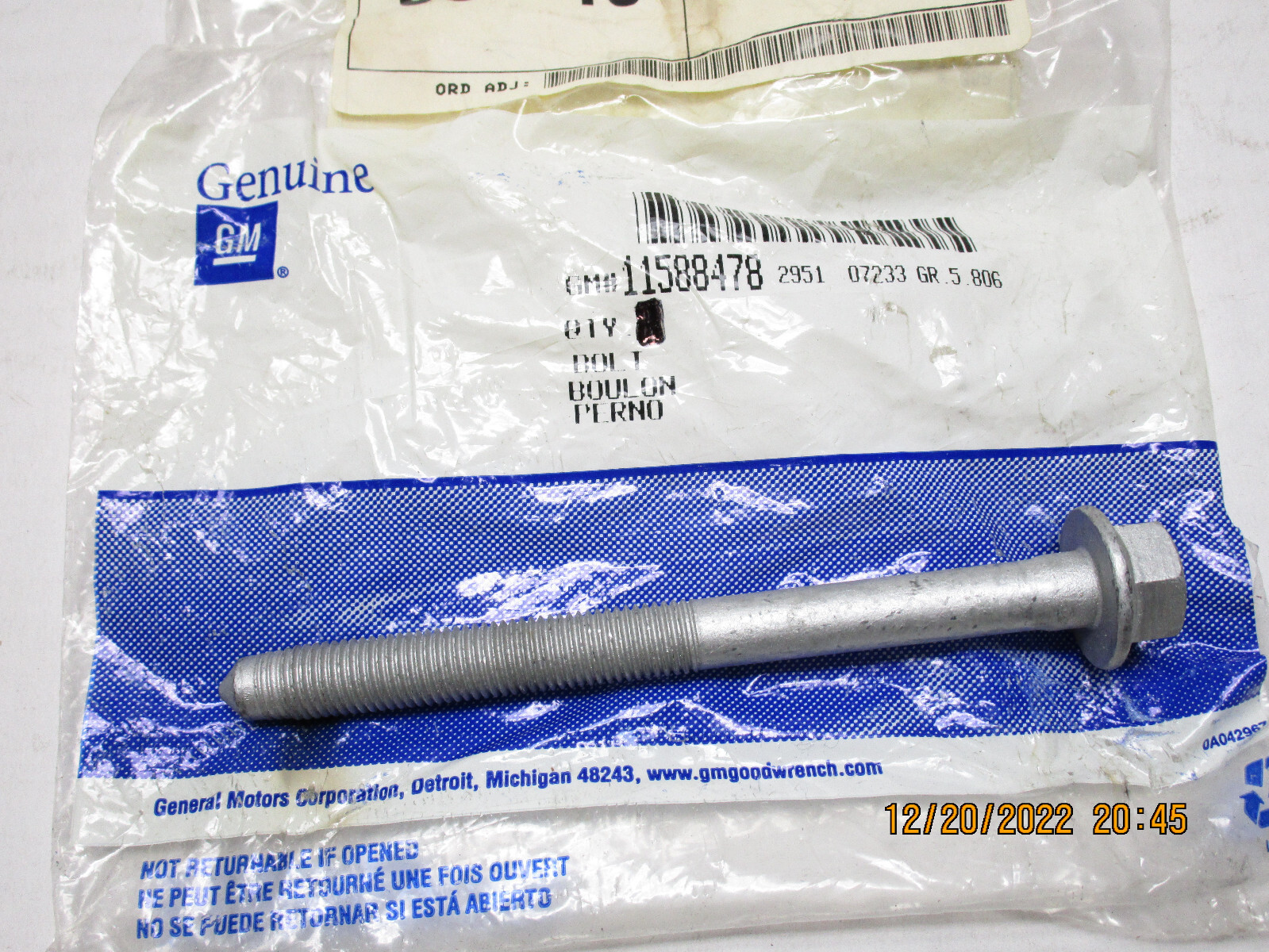 ゆうページ Genuine GM OEM 11588478 Rear Suspension Bolt/Screw | eBay