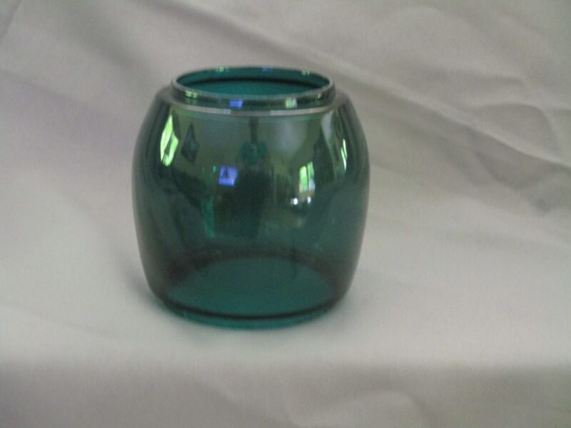 Vintage Dietz Railroad Lantern Green Glass 4" Tall Globe Shade Replacement NOS