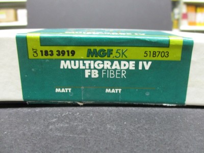 Ilford Multigrade IV fiber base DW Matt MGF.5K B&W paper 8 X 10 3 packages open