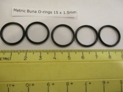 15mm ID X 18mm OD x 1.5mm thick O-ring.  Buna-70.   Quan 5.