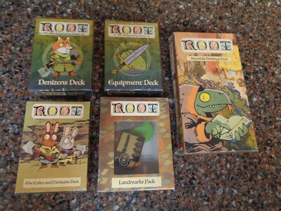 Root Set 5 Expansion Packs Riverfolk, Equipment, Landmarks, Exiles & Partisans