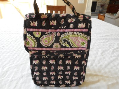 Vera Bradley RETIRED Pink Elephants Out to Lunch Tote Bag 