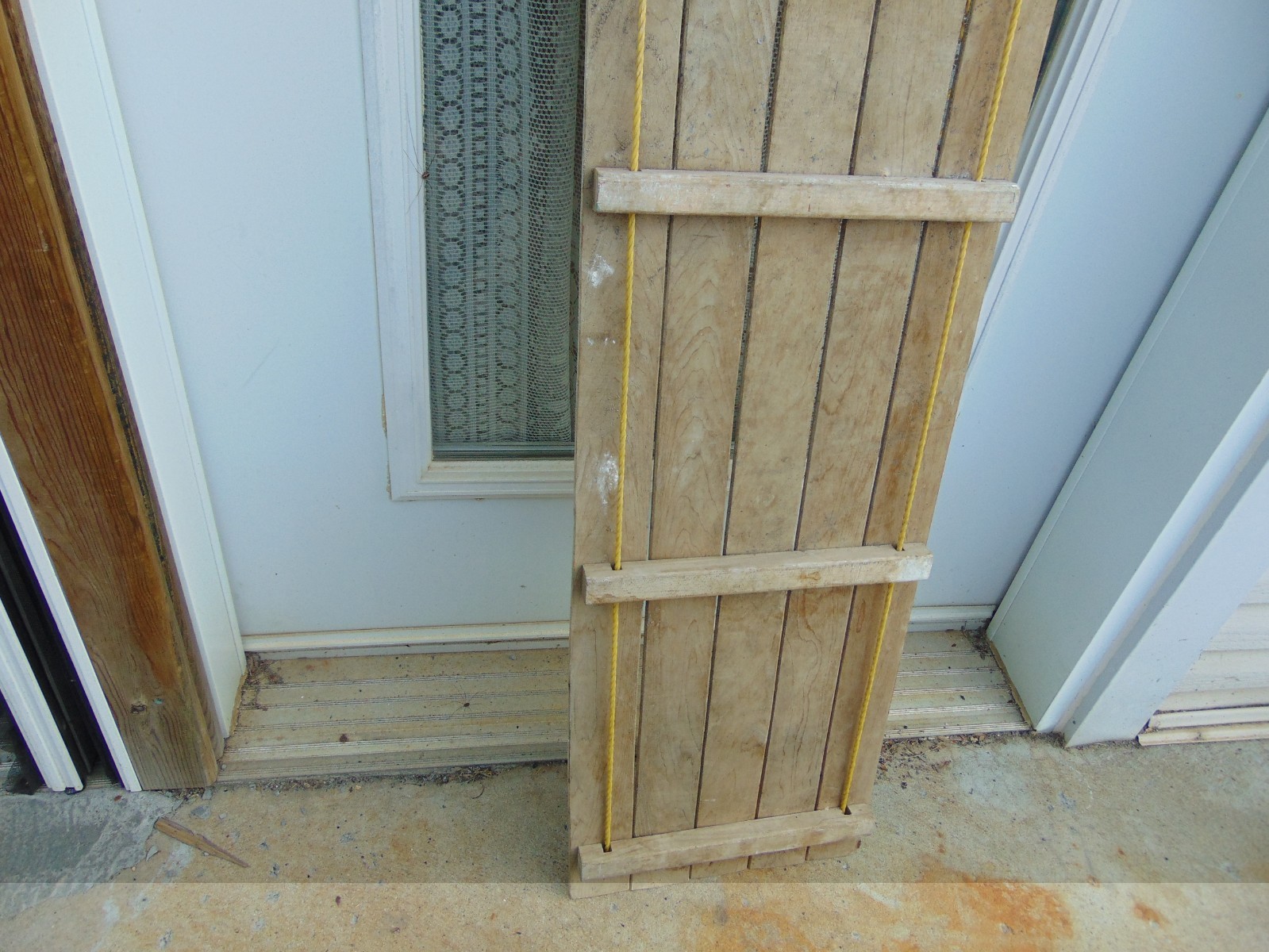 vintage wooden snow toboggan slep  58