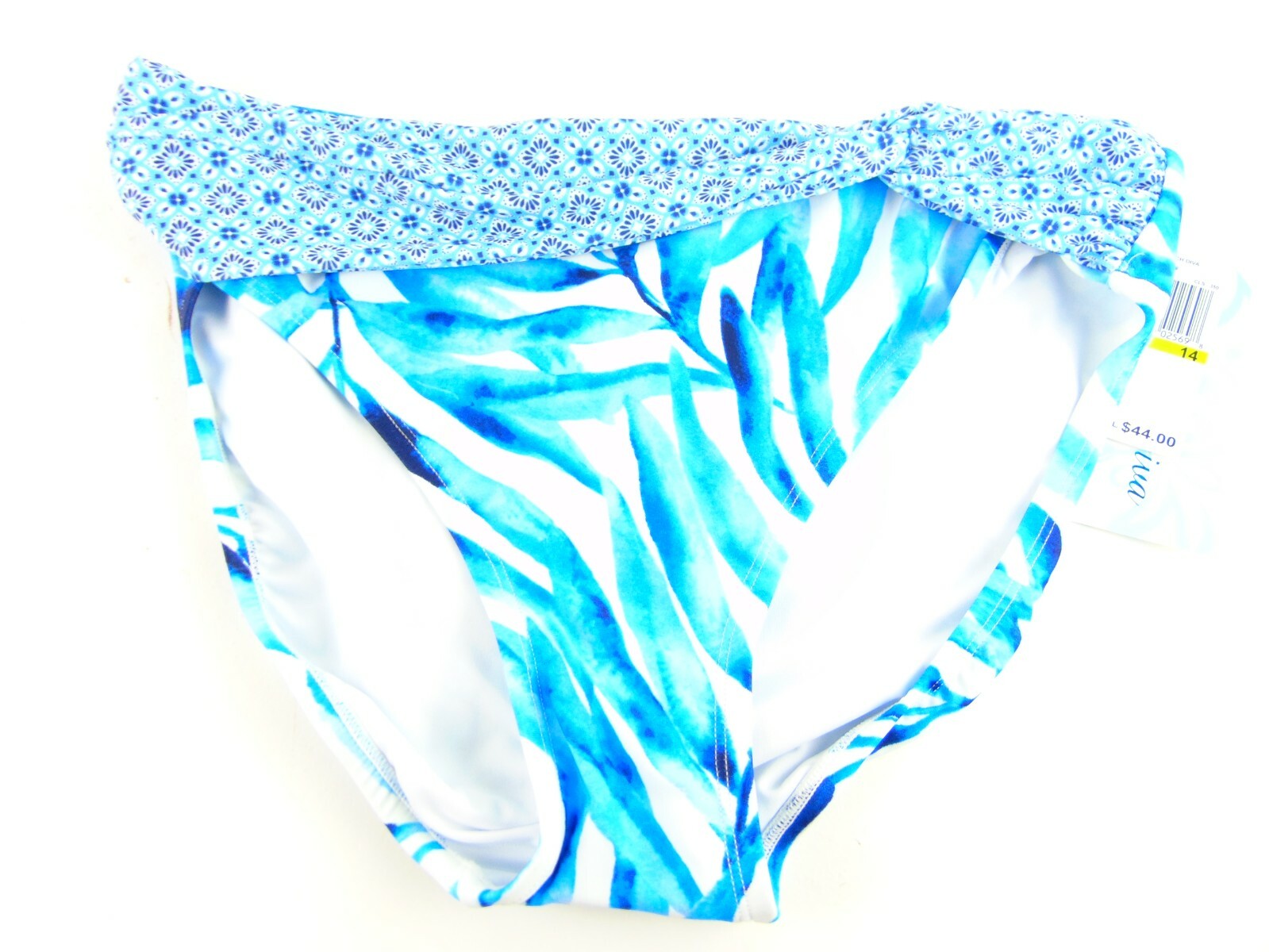 Beach Diva Bikini Bottom Blue/White Womens 14 Nwt | eBay
