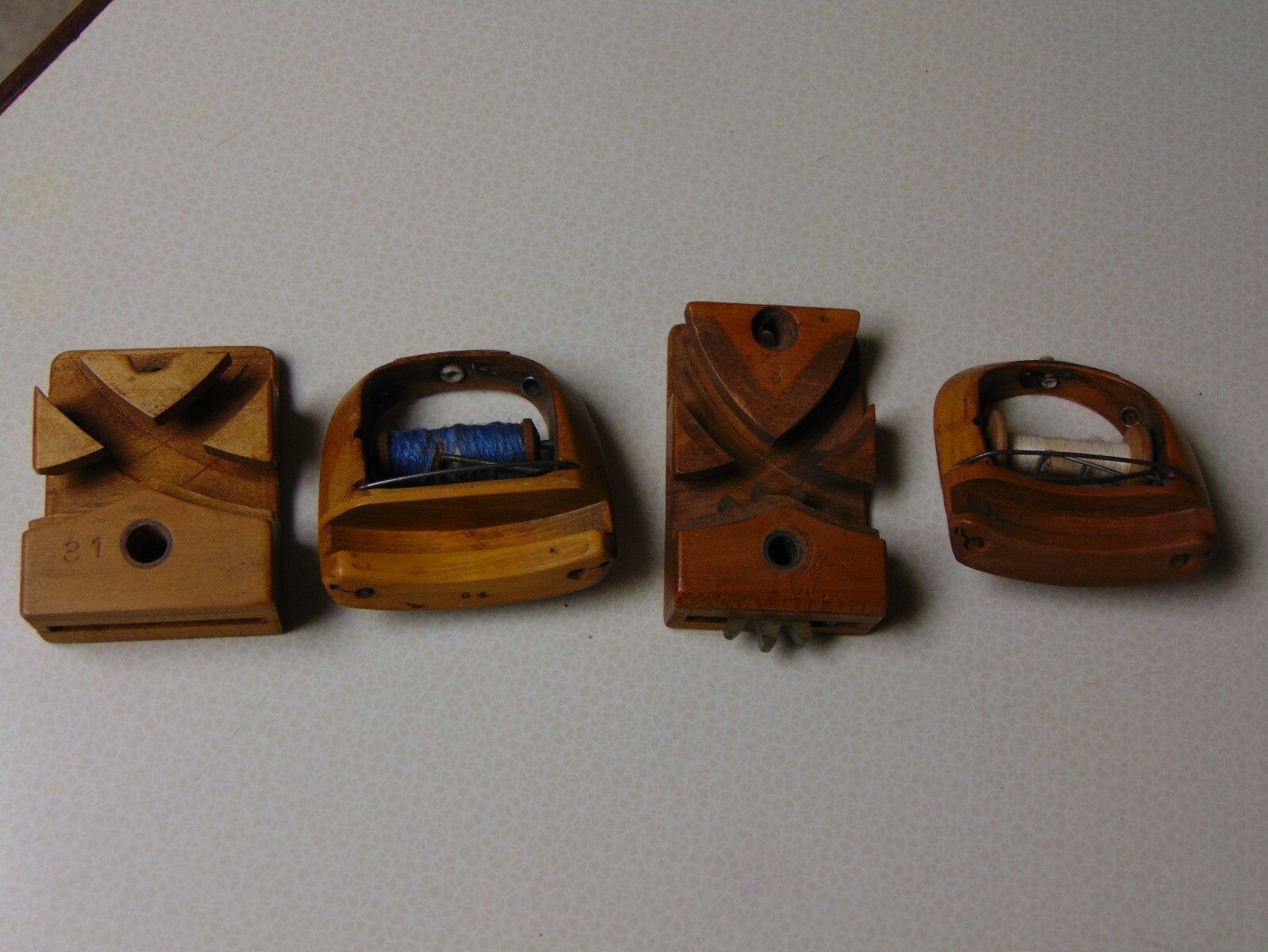 Vintage Textile Loom Shuttle Parts Lot