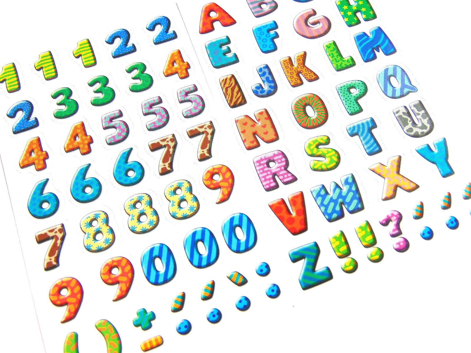 Small Coloured Sticky Letters or Numbers Stickers Colourful Labels for