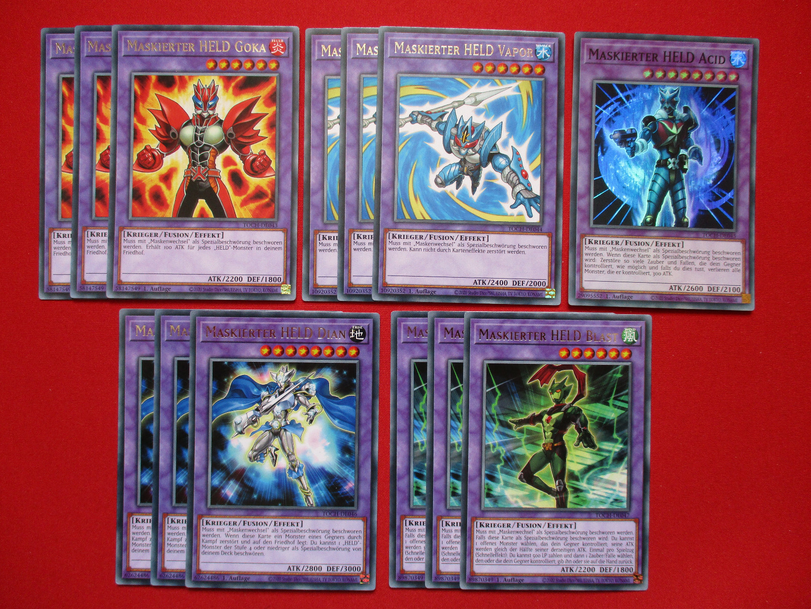 Yugioh Maskierter HELD Sammlung Playsets Goka Vapor Acid Dian Blast 1.Auflage NM