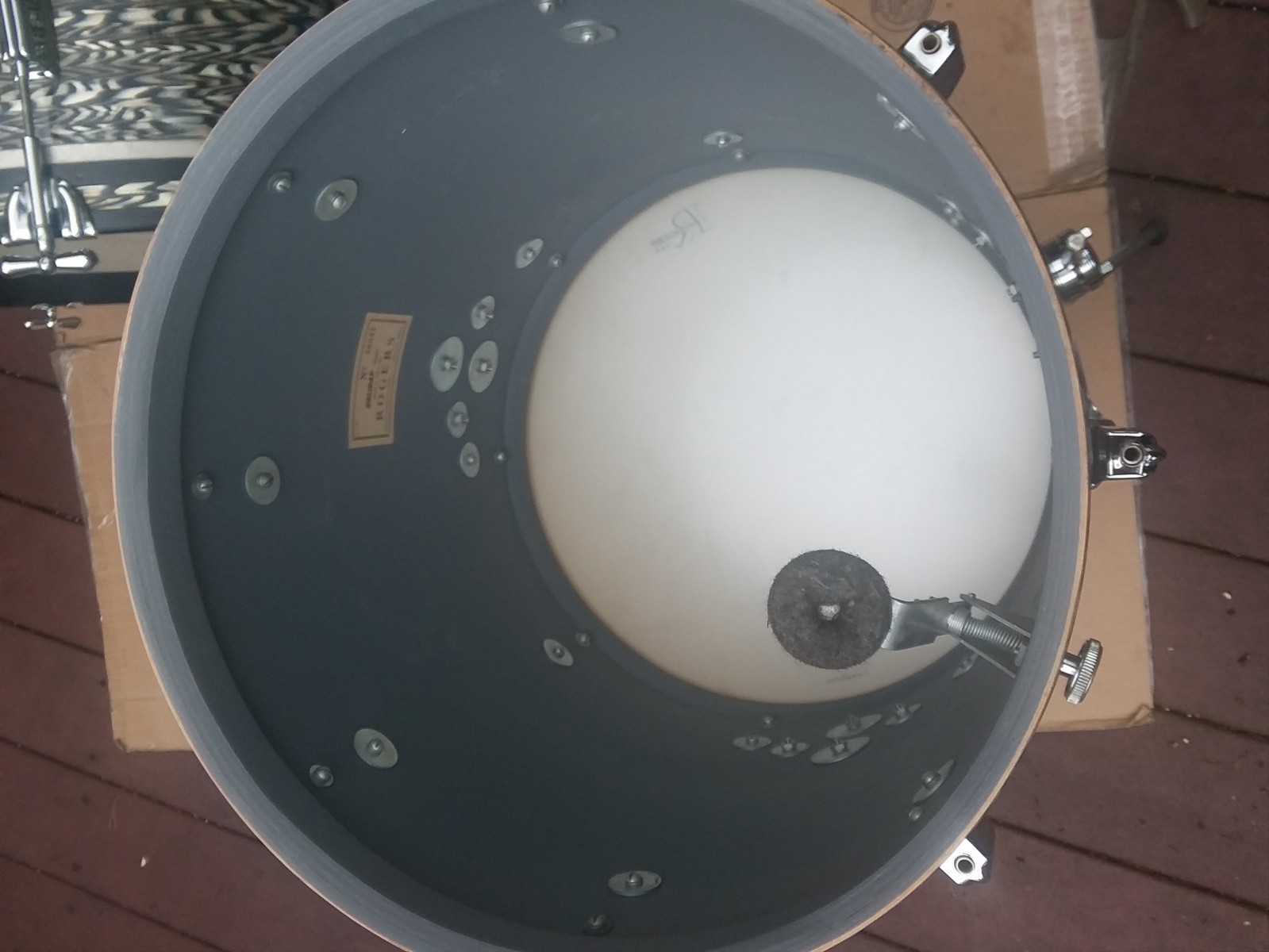 Vintage 60's Rogers 3pc Holiday Black Onyx Drum Set- Clean