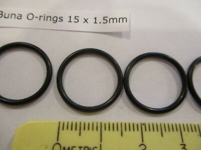 15mm ID X 18mm OD x 1.5mm thick O-ring.  Buna-70.   Quan 5.