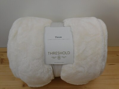 Threshold Soft Plush Throw Blanket 50'' x 60'' White