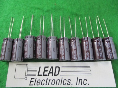 QTY10 NICHICON 1200UF 10-VOLT RADIAL 105-DEG LOW ESR UPW1A122MPD  FREE SHIPPING