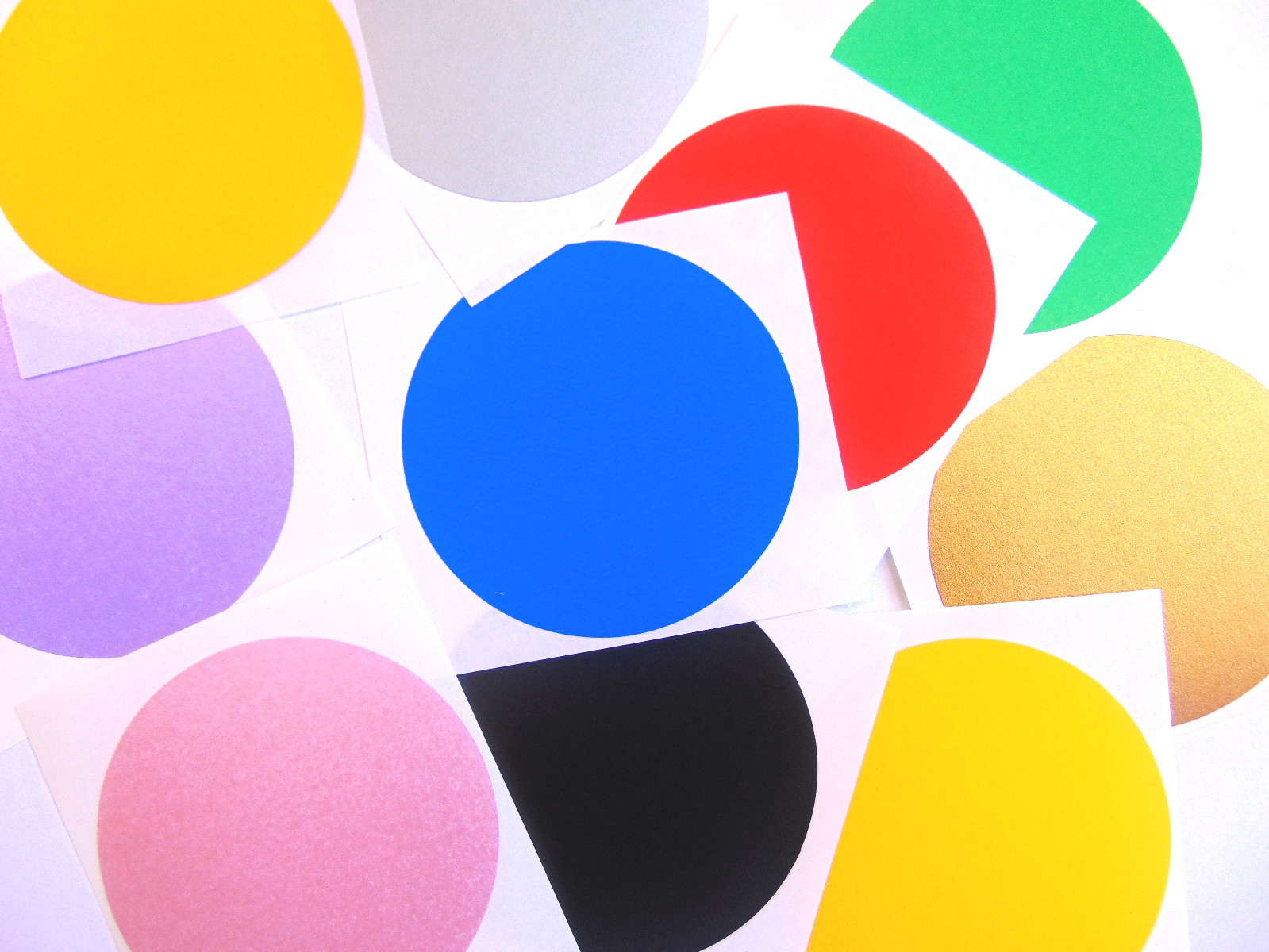 Large 65mm Round Circular Coloured Sticky Labels, Dot Stickers Mixed