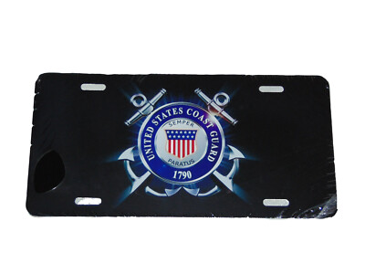 United States Coast Guard License Plate 6 X 12 Inches Aluminum New 