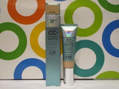 IT COSMETICS ~ CC+ NATURAL MATTE FULL COVERAGE CREAM ~ LIGHT NEUTRAL ~ 1.08 OZ