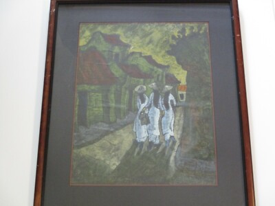 CHINESE MALASIA KOREA SOUTH EAST ASIAN PAINTING EXPRESSIONISM 3 WOMEN MODERNISM