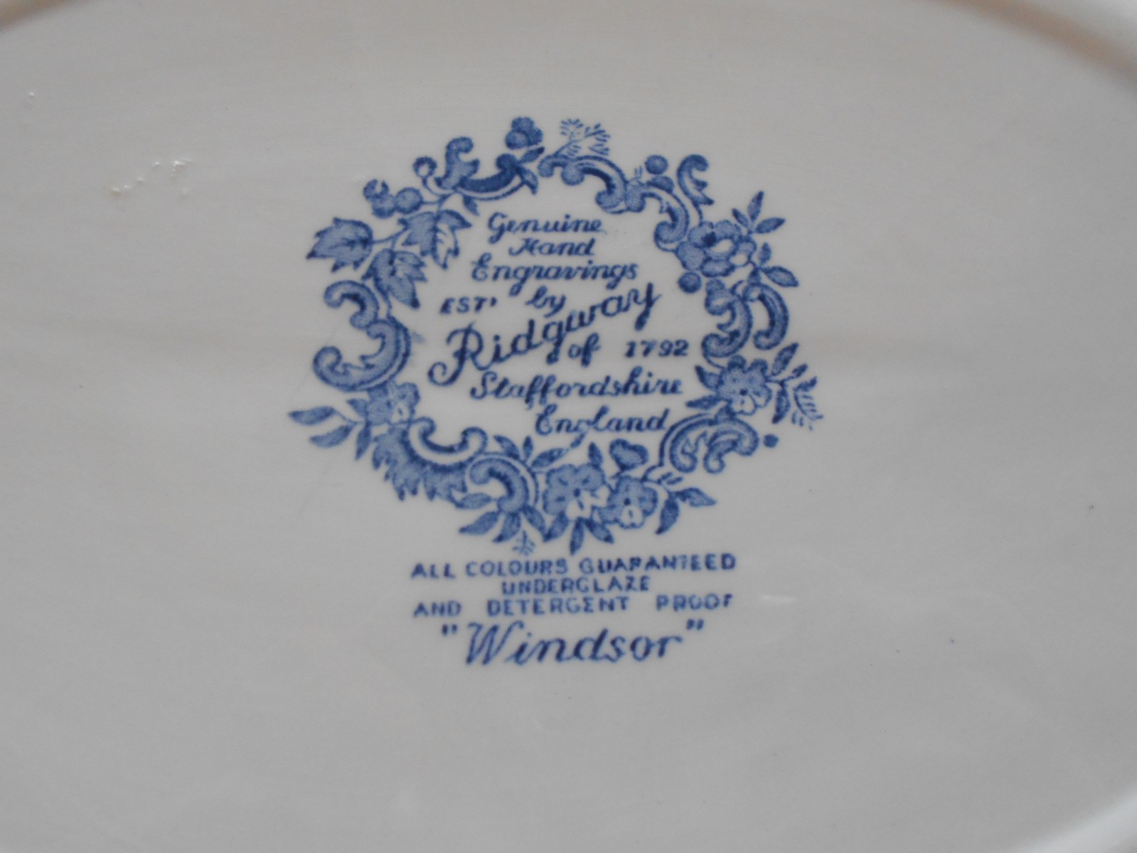 Windsor Blue by Ridgway of Staffordshire England 1792 Transfer Ware Oval Serving