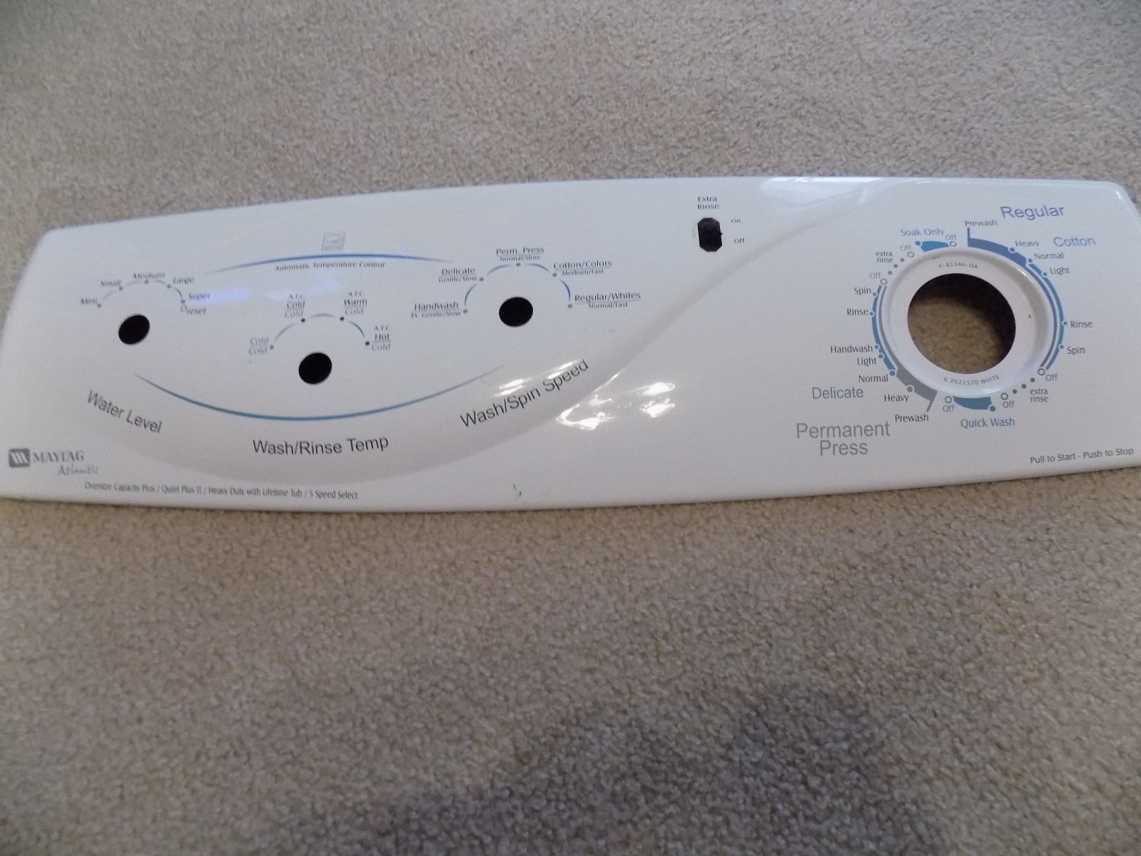 Maytag Atlantis MAV7504EWW Washer (pre-owned) switch rocker