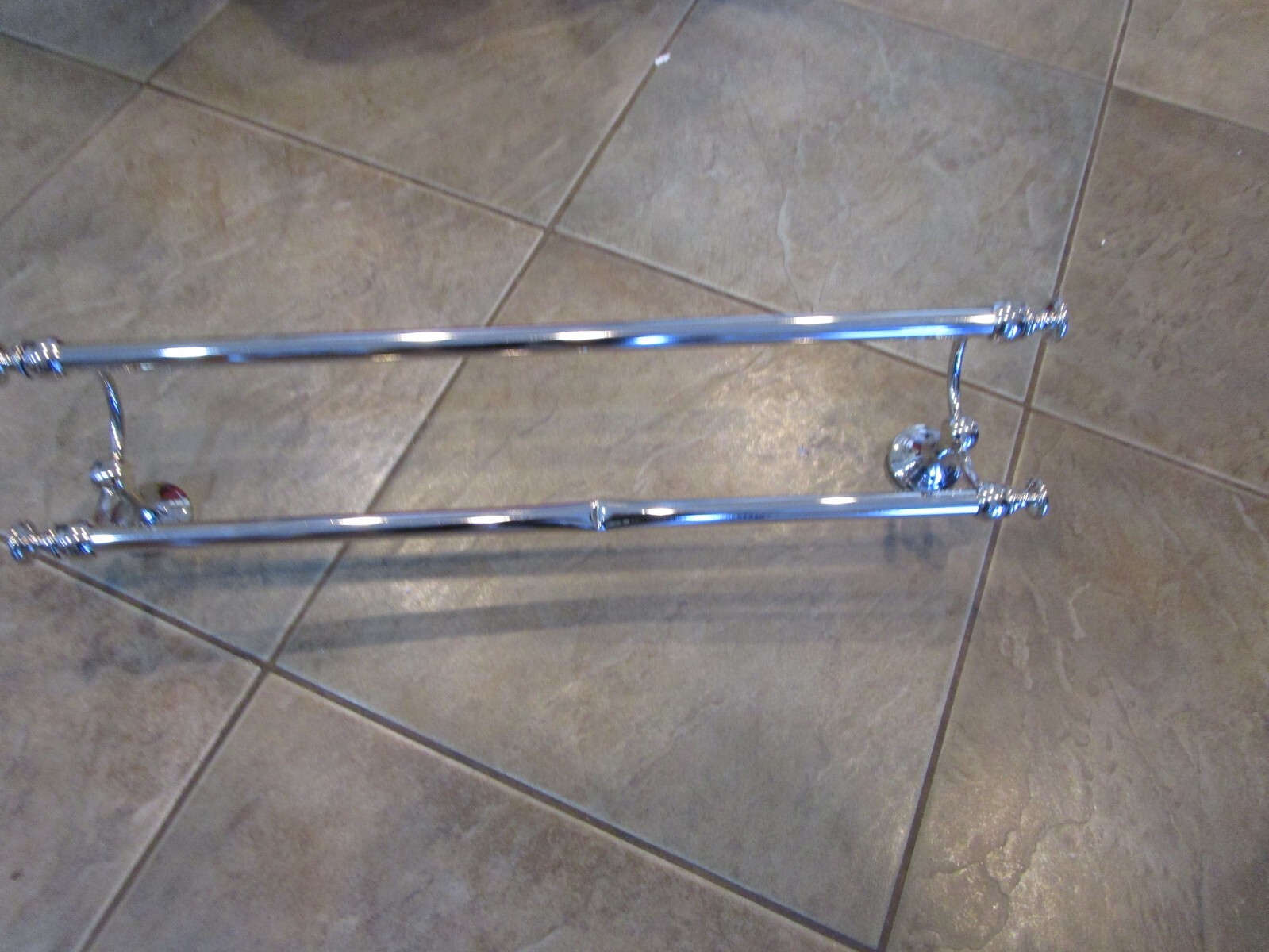 Pottery Barn MERCER double 24 inch Towel Bar polished nickel New with issue eBay