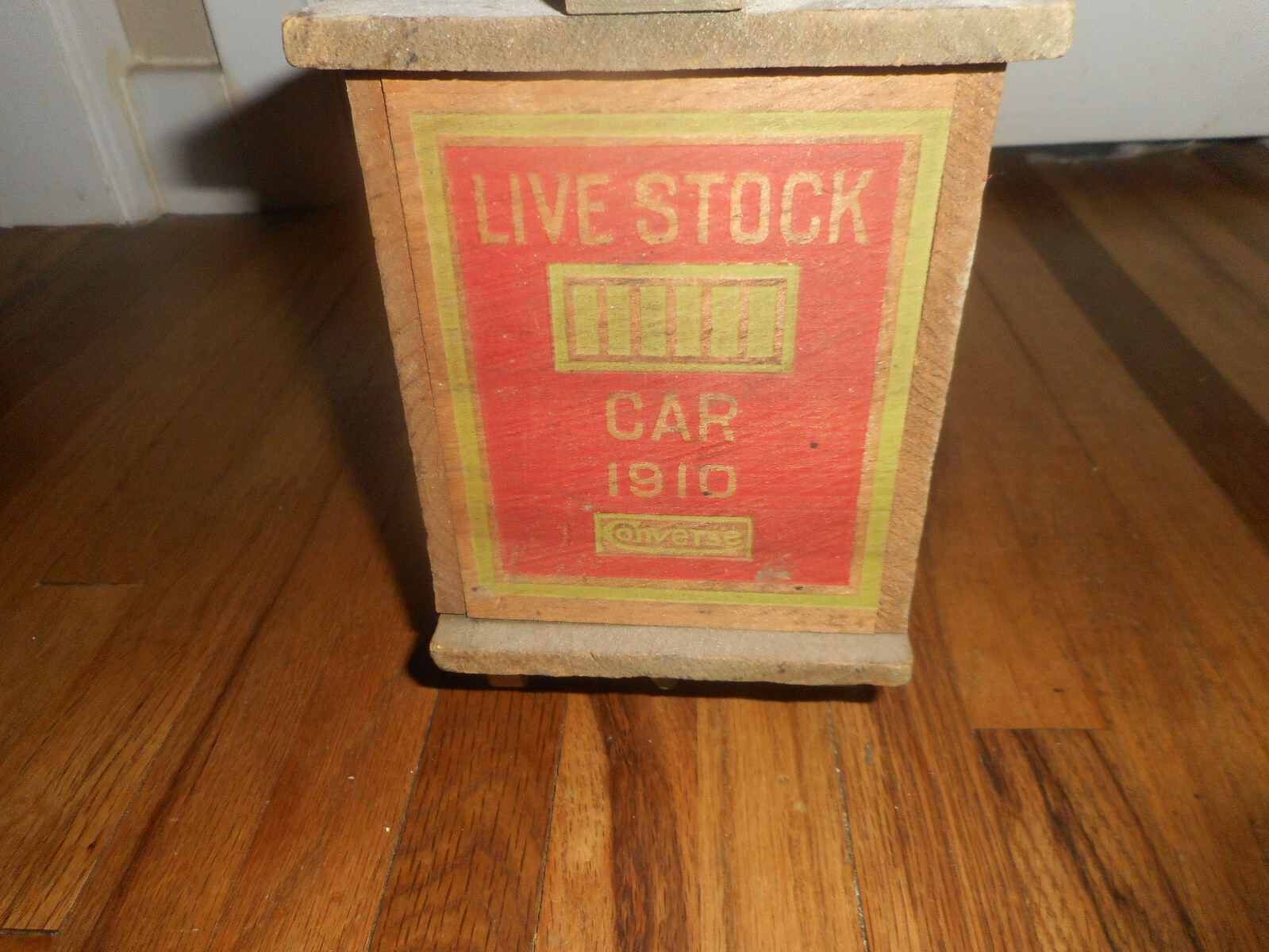 Antique 1910 Wood Converse Livestock Express Train Pull Toy