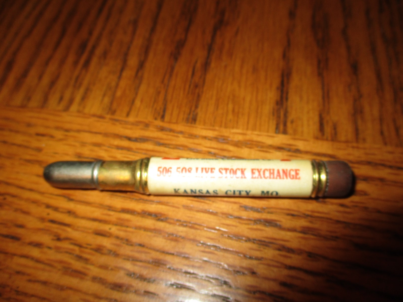 Old Bullet Pencil Long Perry Live Stock Comission Co. Kansas City, MO.