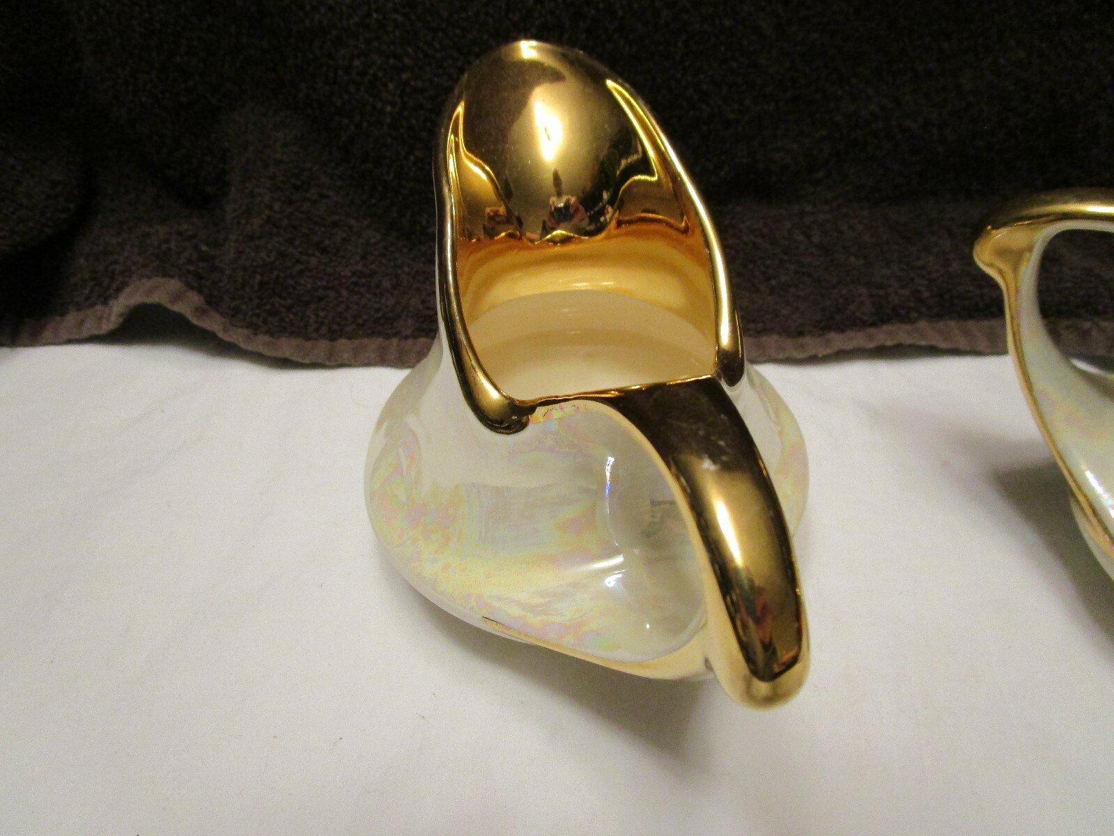 Vintage Pearlescent & Gold Sugar and Creamer #70 ( China Co.?)