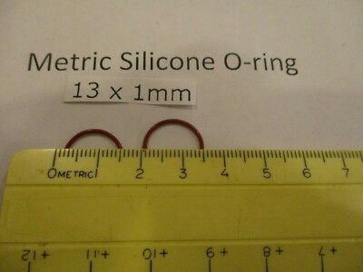13mm ID x 15mm OD x 1mm thick SILICONE O-ring.  Quan 2.
