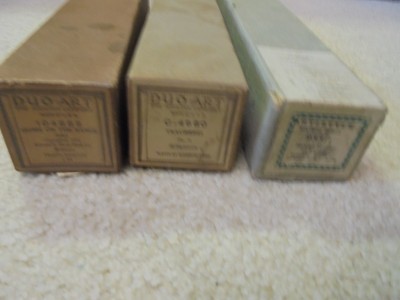 Vintage Three Piano Rolls Small Box Home onthe Range Duo-Art Artistyle