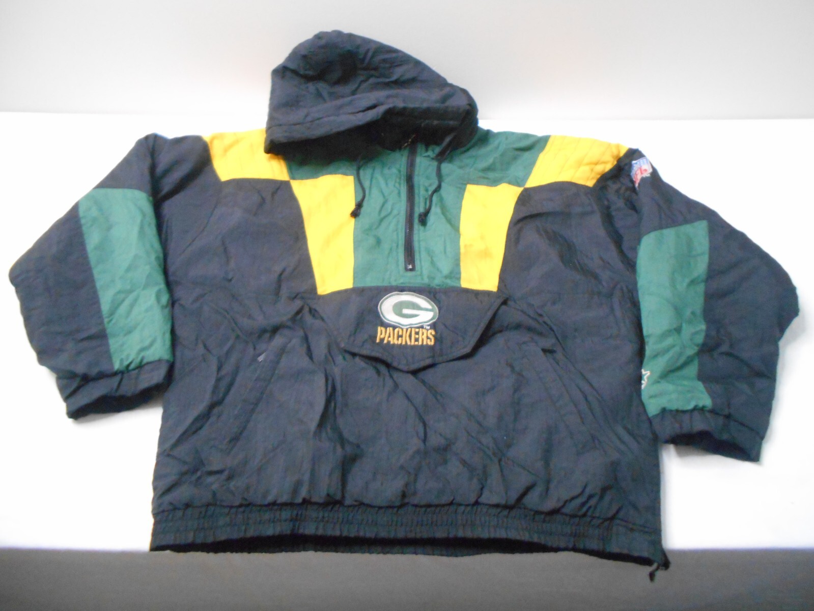 Green Bay Packers Jacket Mens L Color Block Vintage Starter