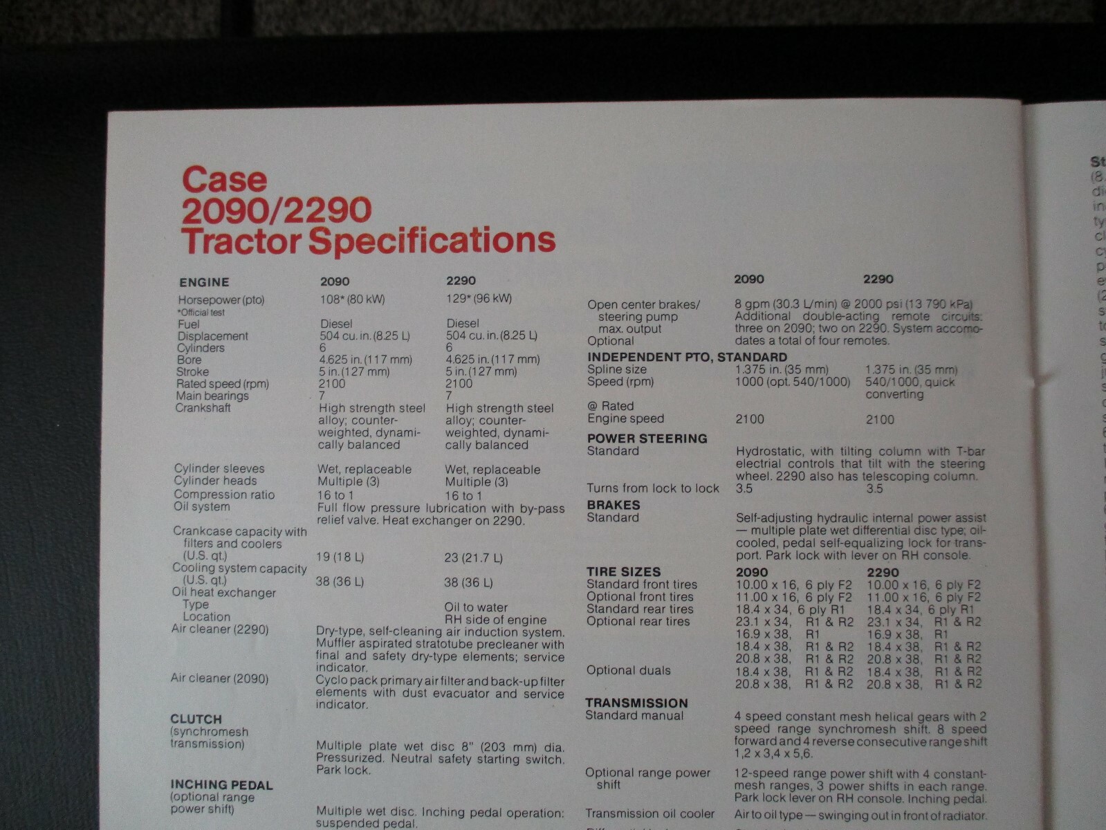 2 Collectible Tractor Dealer Catalogs, Case 2090/2290 and 90 Series