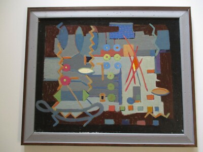 VINTAGE SURREAL ABSTRACT PAINTING MODERNISM MID CENTURY EXPRESSIONISM CUBISM OLD