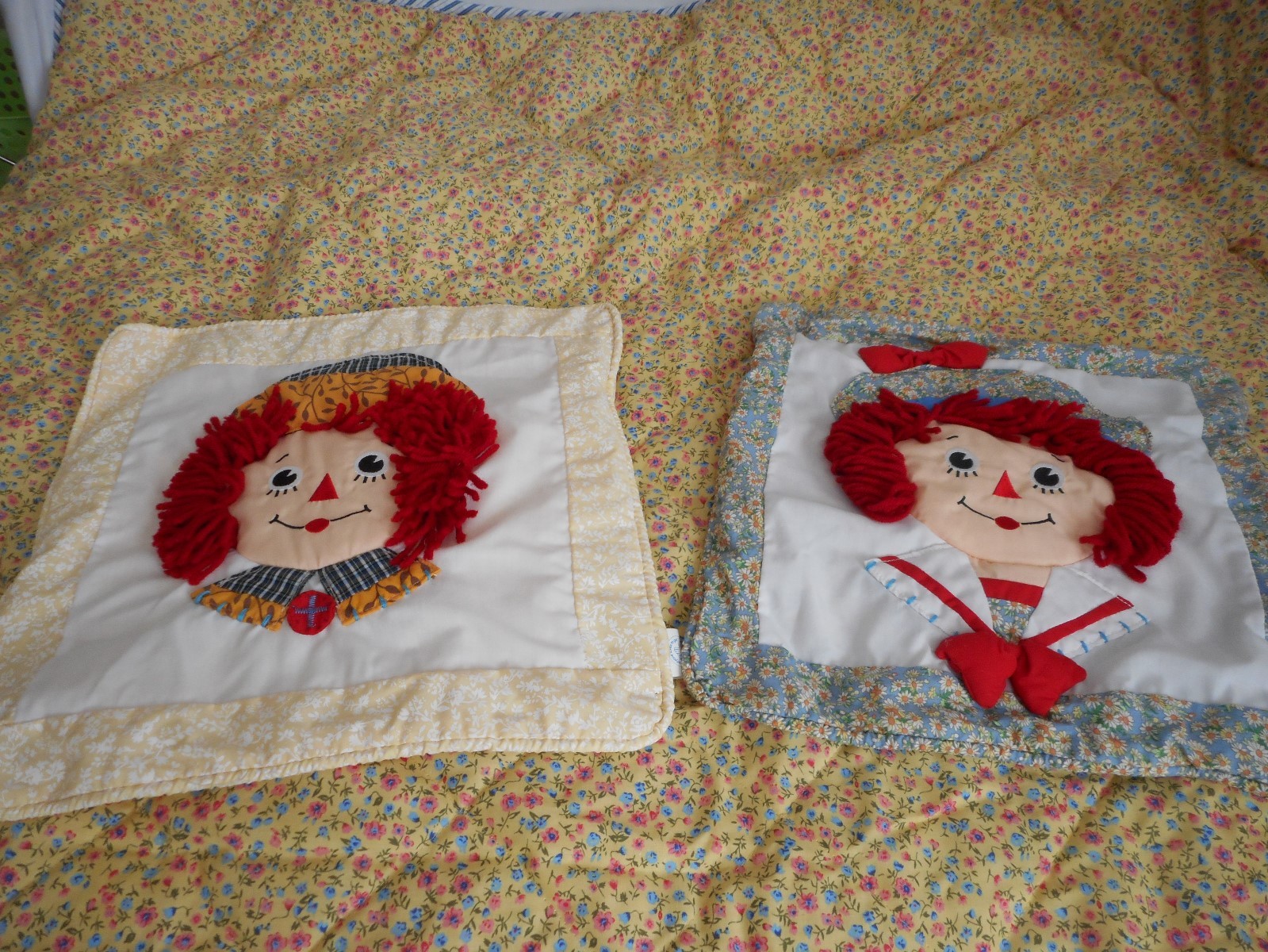 Raggedy Ann and Andy 3D Comforter Quilt Crib Blanket by Applause 3 pc Set