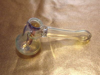 Hookah Water Pipe 4 1/2'' Clear/Iridescent Tobacco Hammer Bubblier Bong  SH1