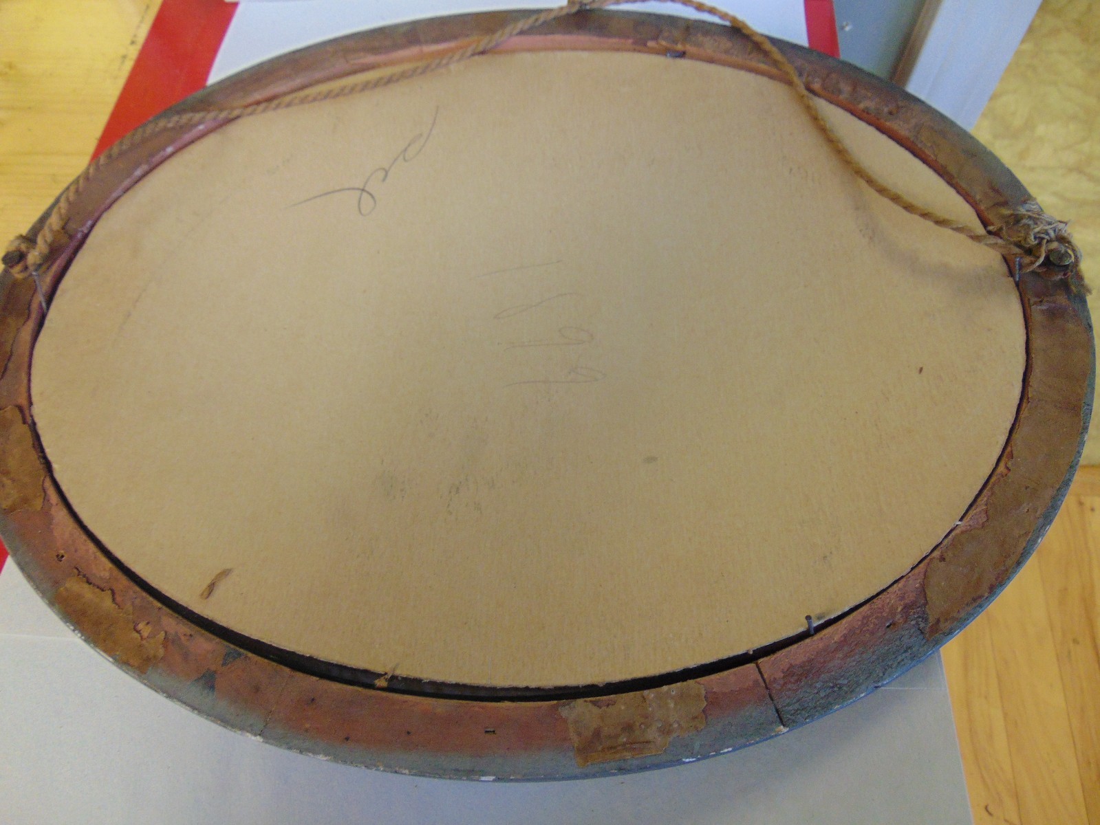 Vintage CHICAGO PORTRAIT COMPANY Picture Frame Painted TWO GENTLEMEN ESTATE 1899