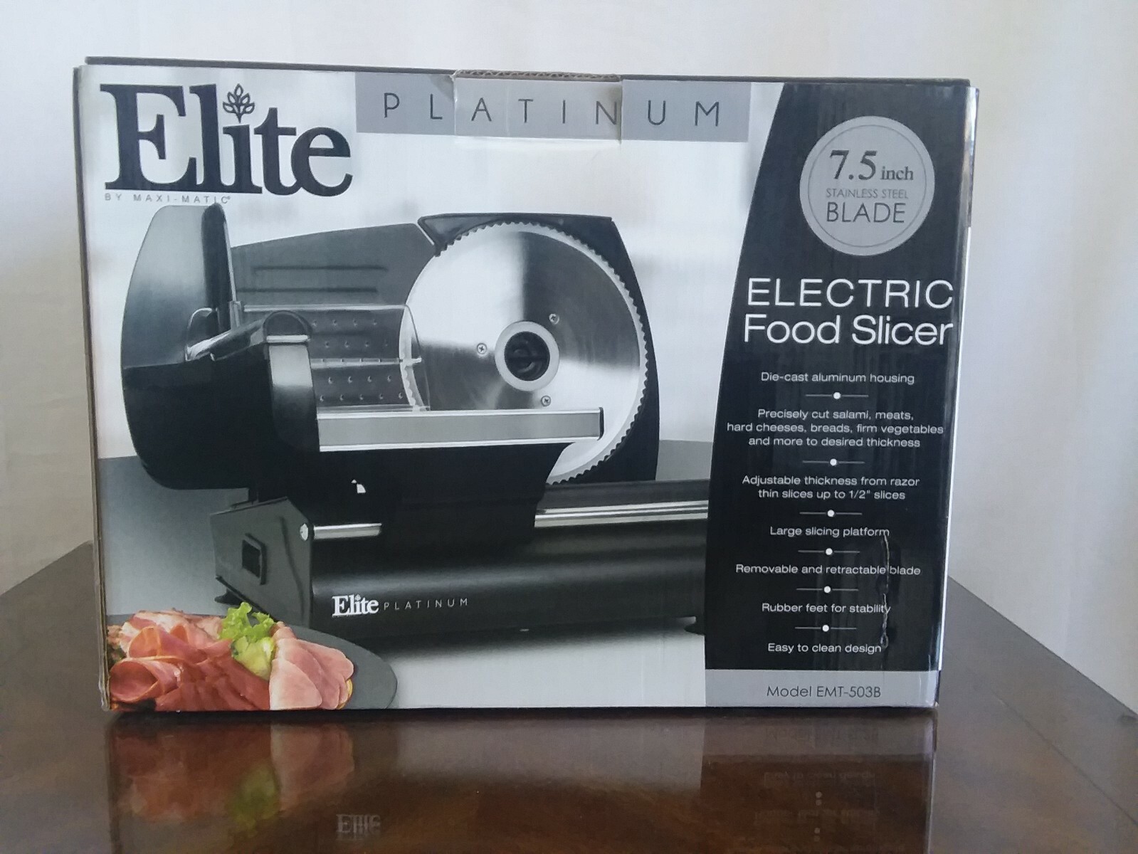 Elite Platinum Ultimate Precision Meat Slicer EMT-503B Stainless Steel NEW