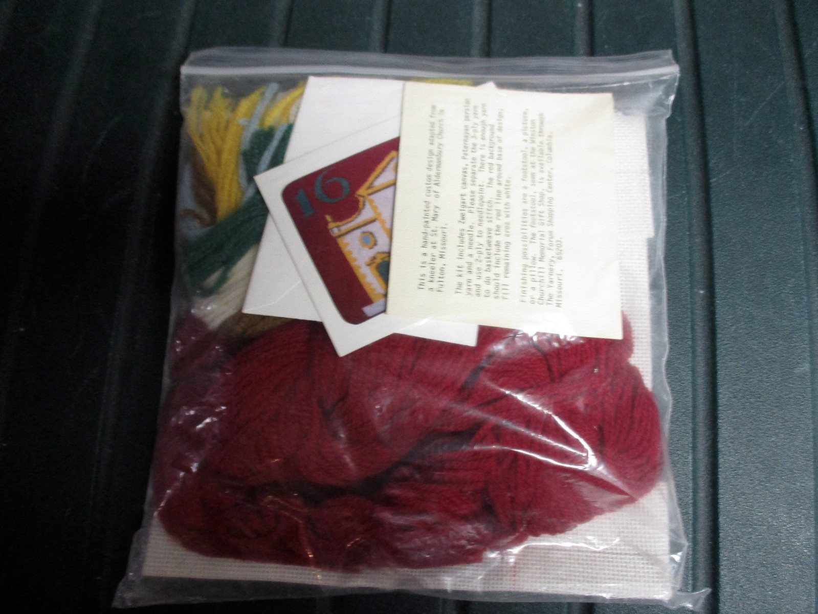 Rare Winston Churchill Memorial Needlework Kit Handpainted for Footstool Pillow