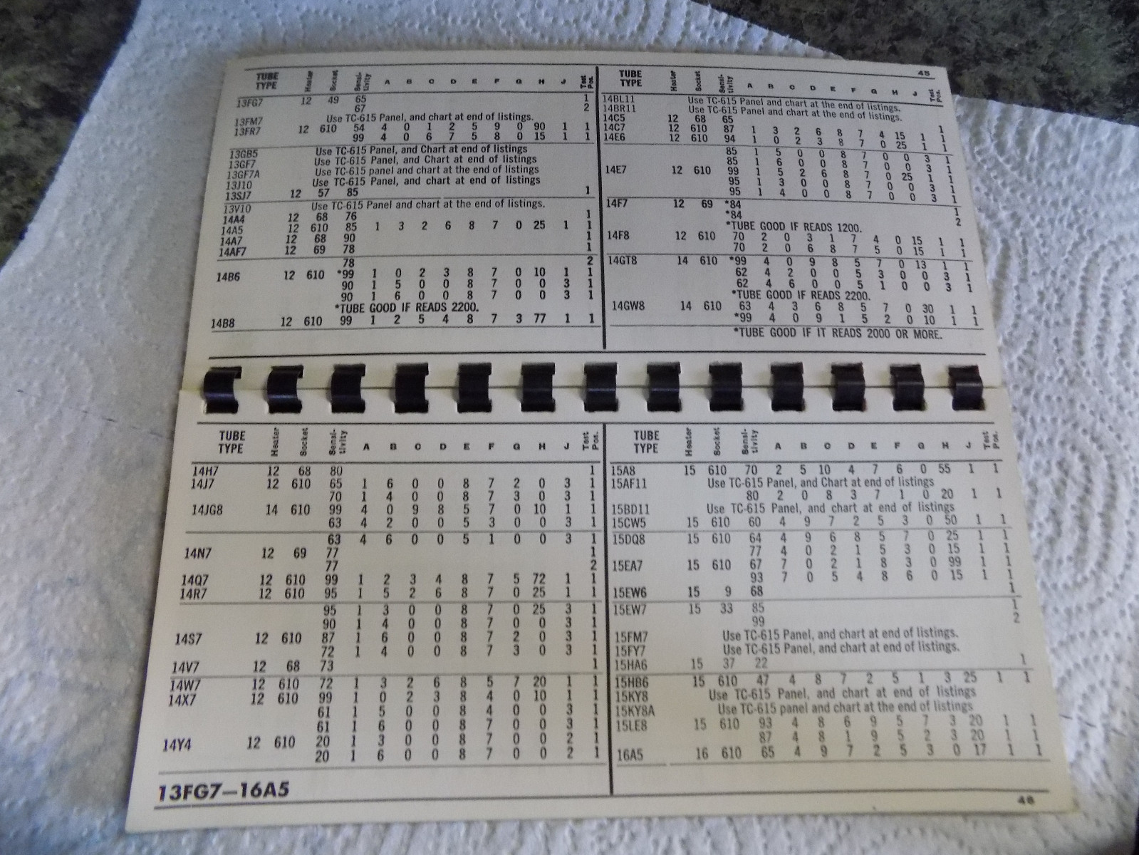 Vintage 1962 B&K DYNA-QUIK 650 Vacuum Tube Tester Selector Book