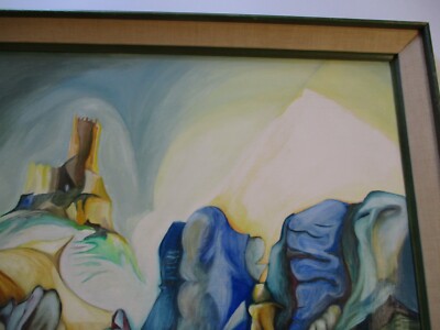 LARGE VINTAGE 1970'S ABSTRACT LANDSCAPE MODERNISM EXPRESSIONISM SURREALISM 