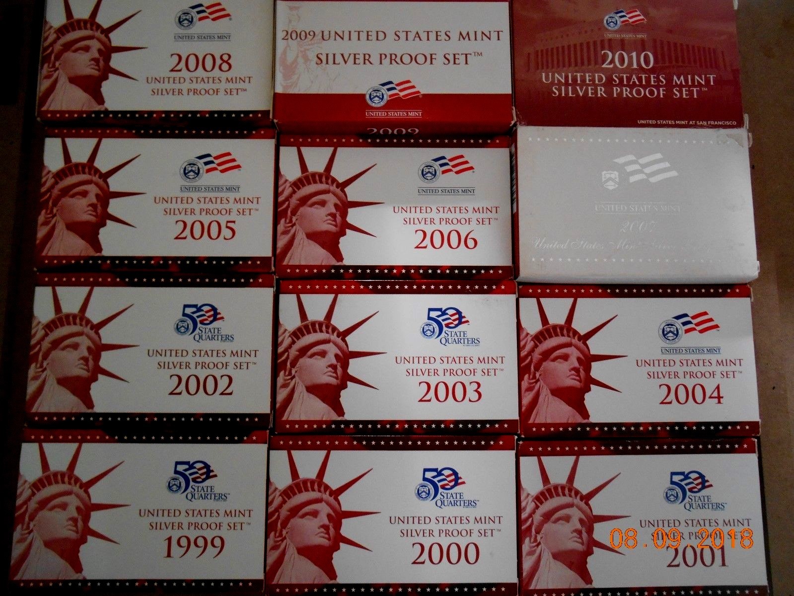 US Mint Silver Proof Sets,  1999 - 2010, 12 complete sets, REDUCED!