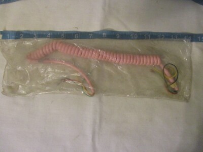 VINTAGE NOS PINK HARD WIRED TELEPHONE HANDSET CORD AUTOMATIC ELECTRIC