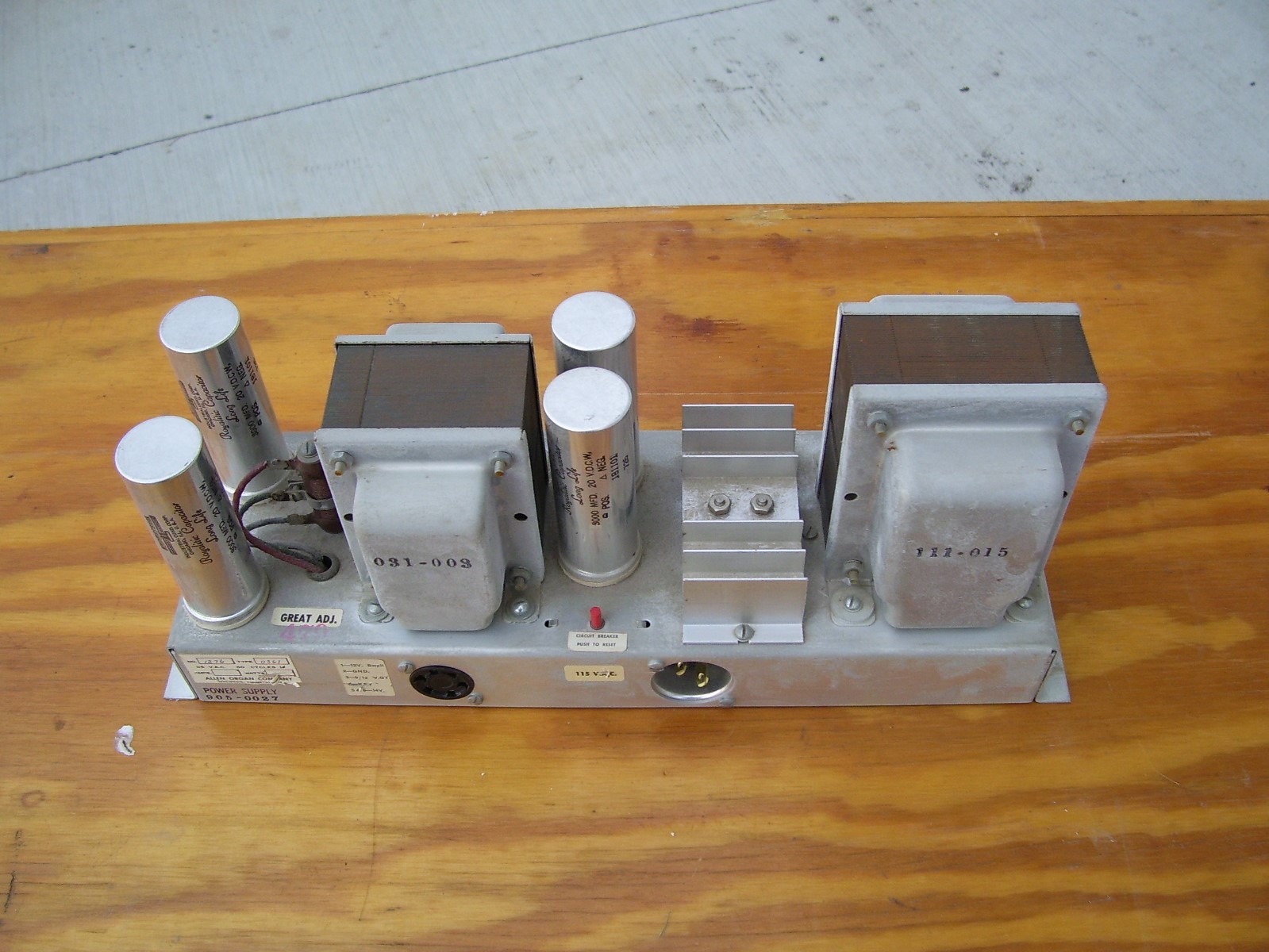 Allen Organ vtg power supply amplifier 1276 0361 royalitic capacitor