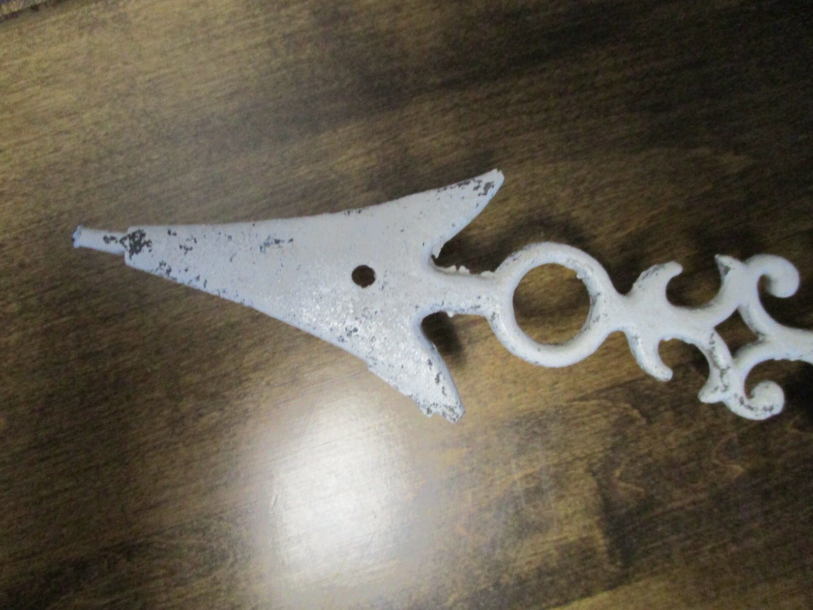Antique Weather Vane Arrow Cast Iron & Stained Glass