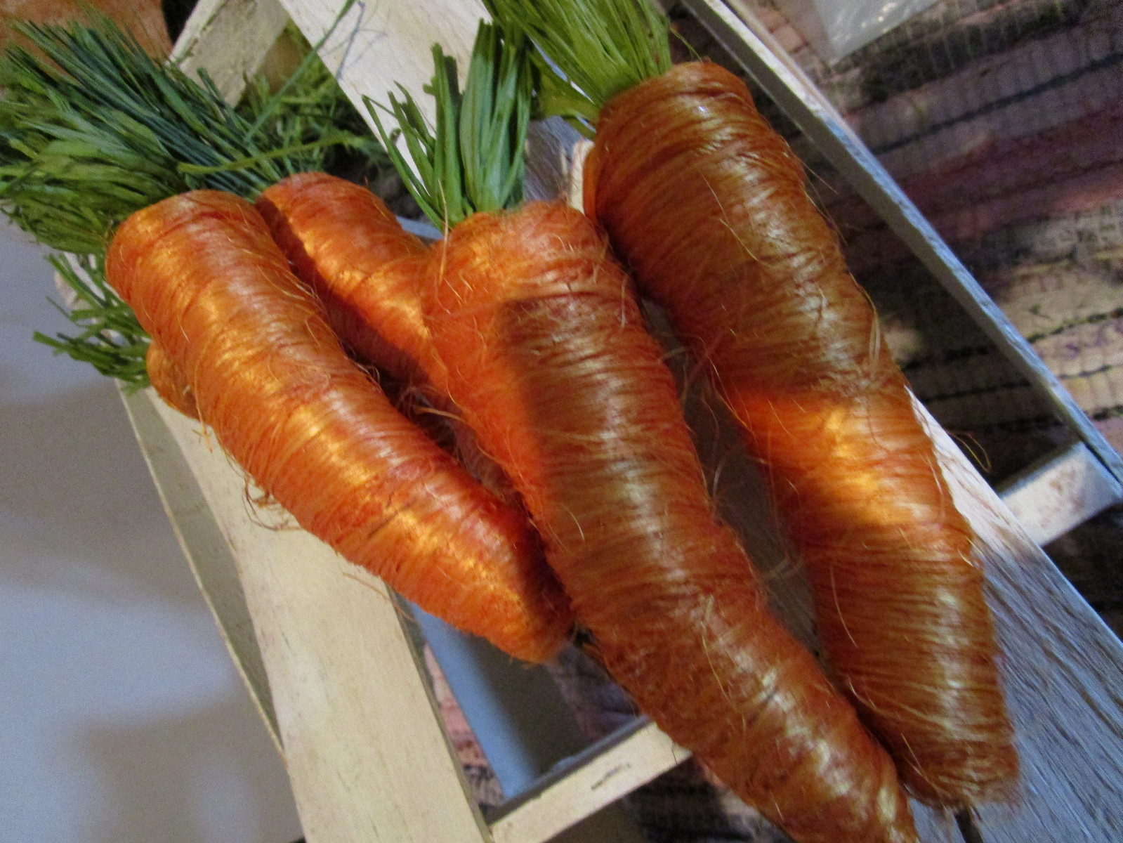 Set of 5 EASTER SPRING RAFFIA CARROT Bunch 8