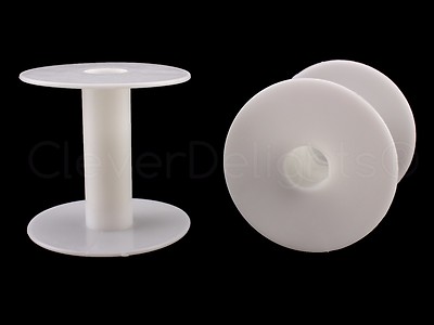 32 Pack - 2" White Plastic Spools - Empty Spools - Thread Cord Chain Wire Inch