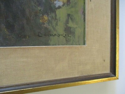 ROSE BAUMRUKER OIL PAINTING ABSTRACT EXPRESSIONISM FLORAL MODERNISM MID CENTURY