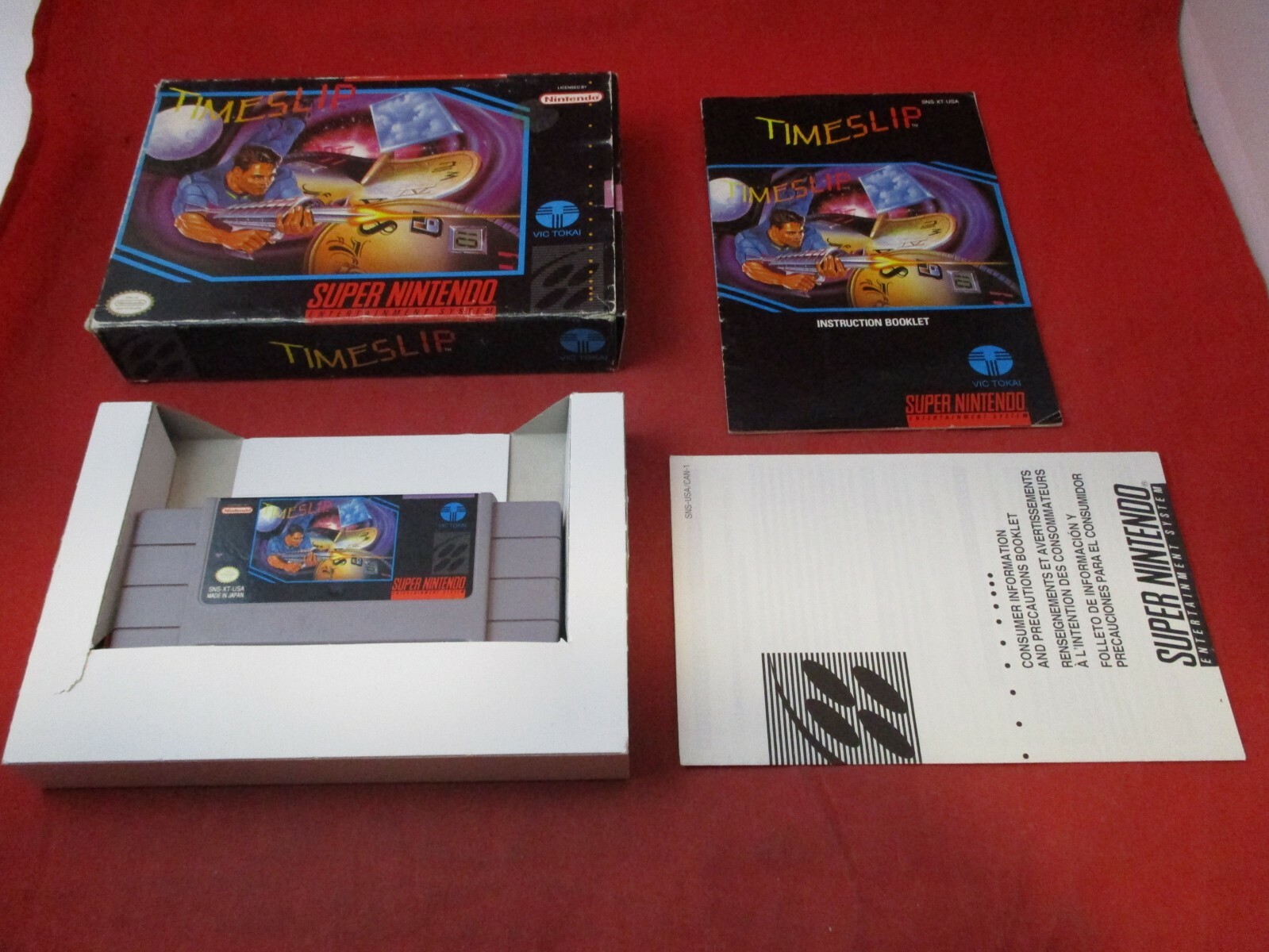 Time Slip (Super Nintendo SNES 1993) COMPLETE w/ Box manual game