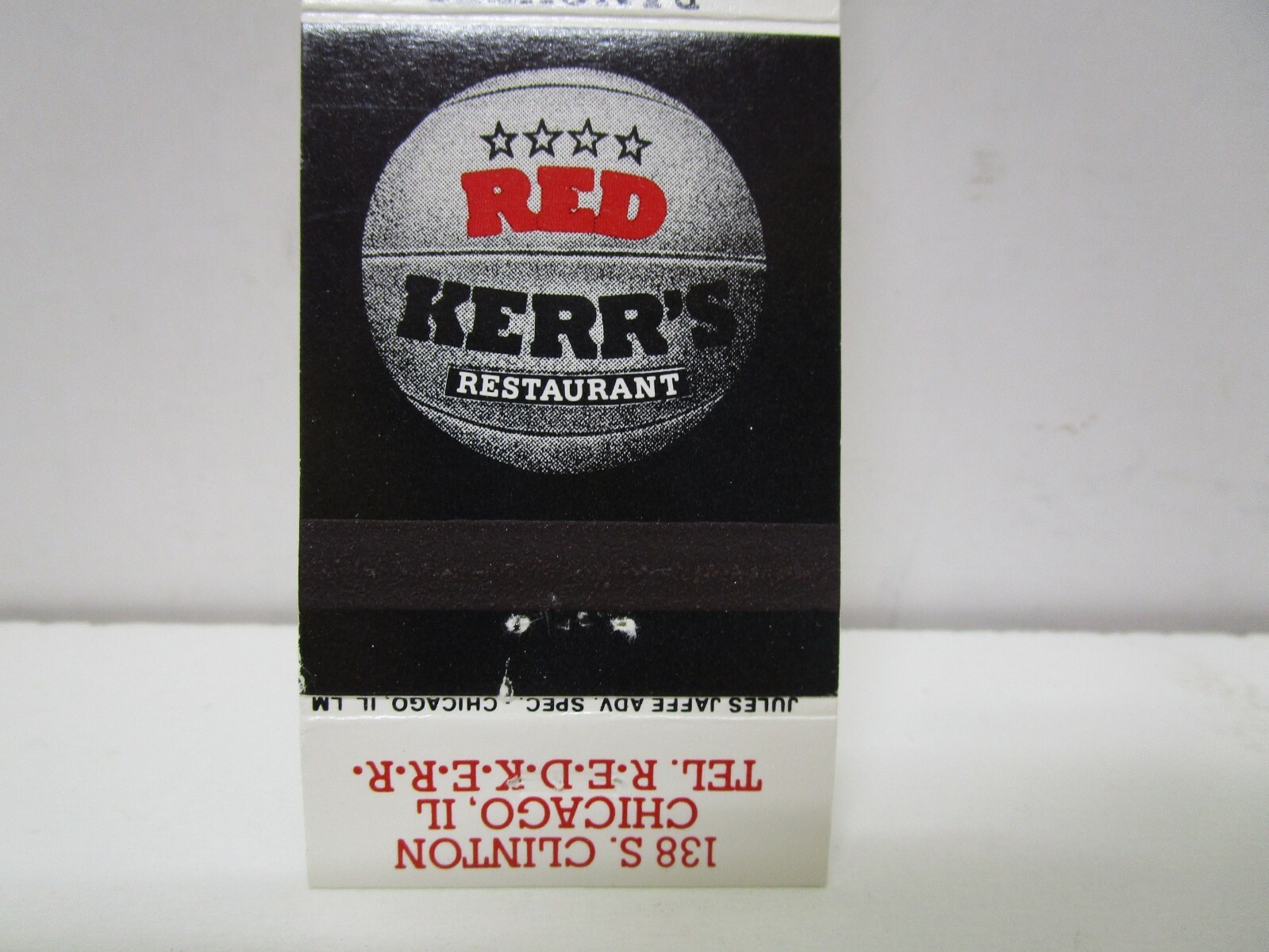 Red Kerr's Restaurant, Chicago, Illinois NBA Basketball Matchbook Cover